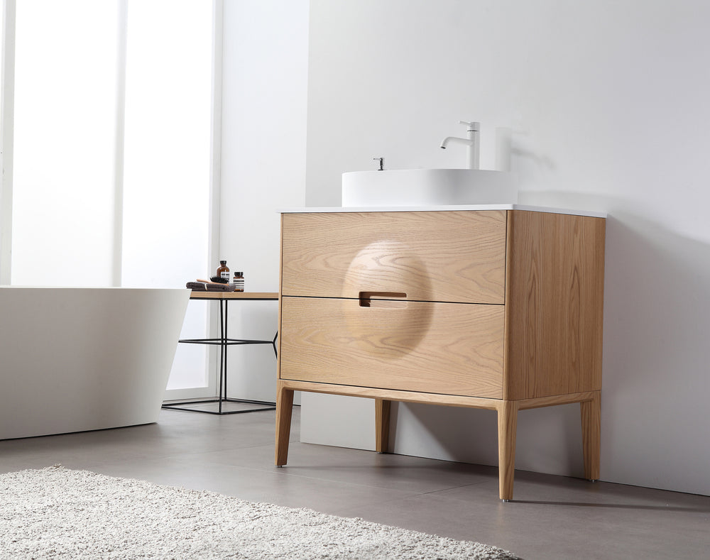 COLMAR 36”  WHITEWASH OAK FREESTANDING MODERN BATHROOM VANITY