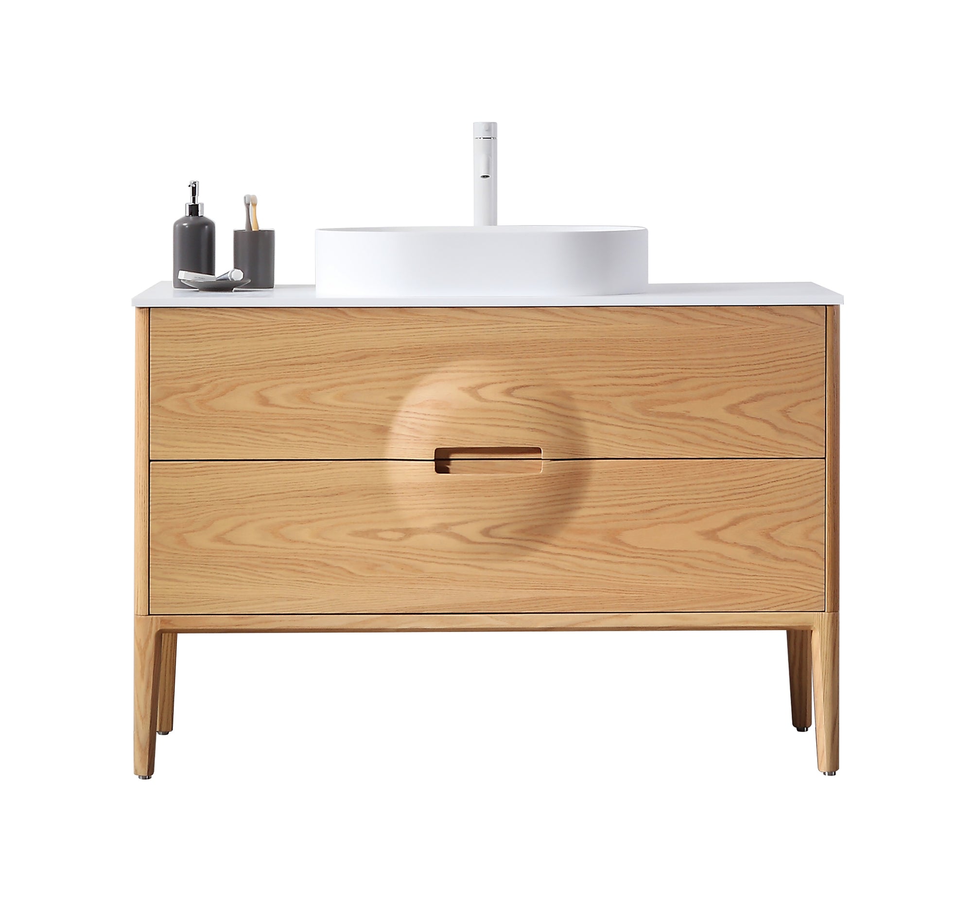 COLMAR 48” WHITEWASH OAK FREESTANDING MODERN BATHROOM VANITY ...