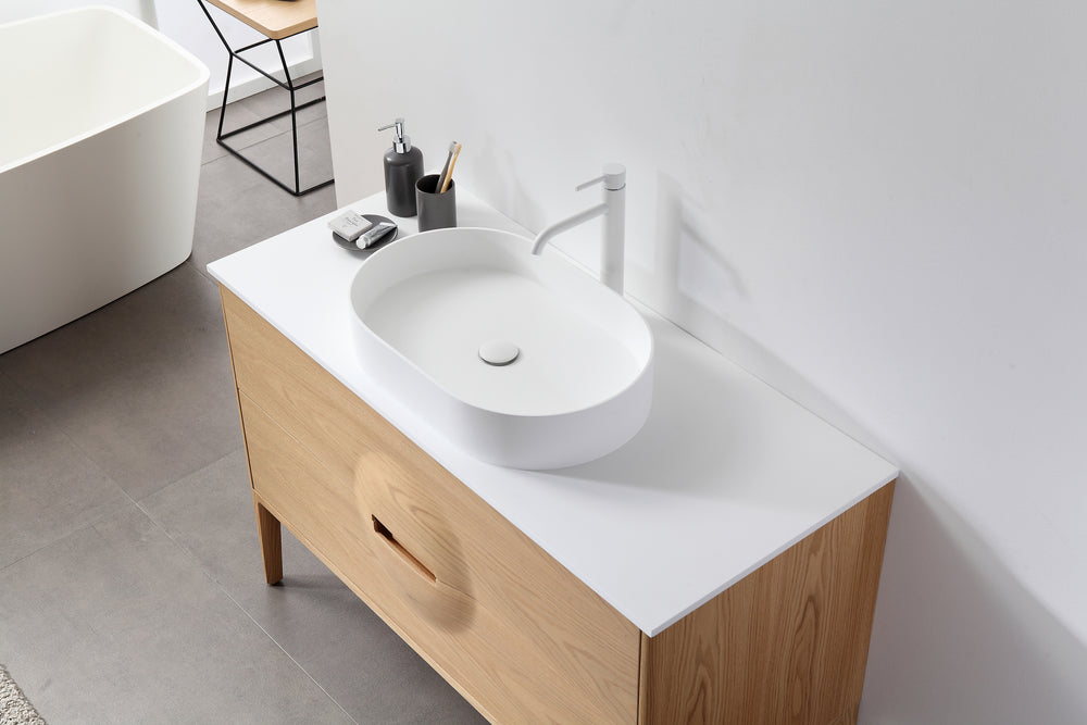 COLMAR 48”  WHITEWASH OAK FREESTANDING MODERN BATHROOM VANITY