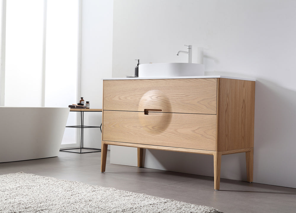 COLMAR 48”  WHITEWASH OAK FREESTANDING MODERN BATHROOM VANITY