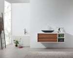 GOREME 48” WALNUT/WHITE OAK WALL MOUNT MODERN BATHROOM VANITY