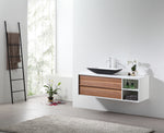 GOREME 48” WALNUT/WHITE OAK WALL MOUNT MODERN BATHROOM VANITY