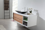 GOREME 48” WALNUT/WHITE OAK WALL MOUNT MODERN BATHROOM VANITY