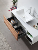 GOREME 48” WALNUT/WHITE OAK WALL MOUNT MODERN BATHROOM VANITY