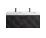 MANAROLA 48” BLACK OF NIGHT WITH THICK QUARTZ WALL MOUNT MODERN BATHROOM VANITY