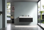 MANAROLA 60” BLACK OF NIGHT WITH THICK QUARTZ WALL MOUNT MODERN BATHROOM VANITY