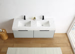 MANAROLA 60” SILVER GRAY WITH THICK QUARTZ WALL MOUNT MODERN BATHROOM VANITY