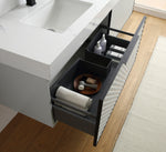 MANAROLA 60” SILVER GRAY WITH THICK QUARTZ WALL MOUNT MODERN BATHROOM VANITY