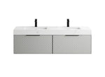 MANAROLA 72” SILVER GRAY WITH THICK QUARTZ WALL MOUNT MODERN BATHROOM VANITY