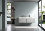 MANAROLA 72” SILVER GRAY WITH THICK QUARTZ WALL MOUNT MODERN BATHROOM VANITY