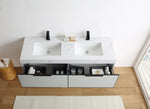 MANAROLA 72” SILVER GRAY WITH THICK QUARTZ WALL MOUNT MODERN BATHROOM VANITY