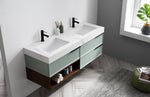 MARFA 60” ALOE GREEN/WALNUT WALL MOUNT MODERN BATHROOM VANITY