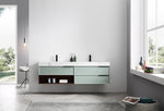 MARFA 72” ALOE GREEN/WALNUT WALL MOUNT MODERN BATHROOM VANITY