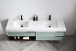 MARFA 72” ALOE GREEN/WALNUT WALL MOUNT MODERN BATHROOM VANITY