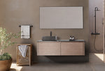 OCALA 60” CHESTNUT WALL MOUNT MODERN BATHROOM VANITY (LEFT SINK/RIGHT SINK/DOUBLE SINK)