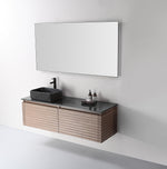 OCALA 60” CHESTNUT WALL MOUNT MODERN BATHROOM VANITY (LEFT SINK/RIGHT SINK/DOUBLE SINK)