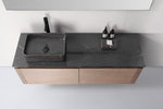 OCALA 60” CHESTNUT WALL MOUNT MODERN BATHROOM VANITY (LEFT SINK/RIGHT SINK/DOUBLE SINK)