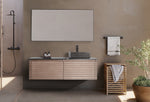 OCALA 60” CHESTNUT WALL MOUNT MODERN BATHROOM VANITY (LEFT SINK/RIGHT SINK/DOUBLE SINK)