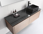 OCALA 60” CHESTNUT WALL MOUNT MODERN BATHROOM VANITY (LEFT SINK/RIGHT SINK/DOUBLE SINK)