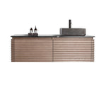 OCALA 60” CHESTNUT WALL MOUNT MODERN BATHROOM VANITY (LEFT SINK/RIGHT SINK/DOUBLE SINK)