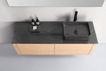 OCALA 60” MAPLE WALL MOUNT MODERN BATHROOM VANITY (LEFT SINK/RIGHT SINK/DOUBLE SINK)