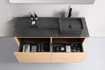 OCALA 60” MAPLE WALL MOUNT MODERN BATHROOM VANITY (LEFT SINK/RIGHT SINK/DOUBLE SINK)