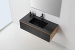 OSLO 48” MATTE BLACK/WHITEWASH WALL MOUNT MODERN BATHROOM VANITY