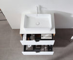 PORTREE 30” MATTE WHITE MID-CENTURY FREESTANDING BATHROOM VANITY