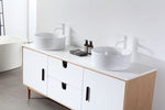 PORTREE 72”  MATTE WHITE MID-CENTURY FREESTANDING BATHROOM VANITY