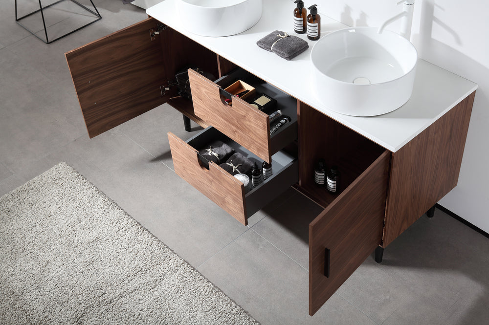 PORTREE 60 WALNUT MID-CENTURY FREESTANDING BATHROOM VANITY kartonrepublic