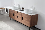 PORTREE 72”  WALNUT MID-CENTURY FREESTANDING BATHROOM VANITY