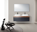 RONDA 55” DARK BLUE WALL MOUNT MODERN BATHROOM VANITY