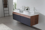 RONDA 55” DARK BLUE WALL MOUNT MODERN BATHROOM VANITY