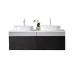 RONDA 55” SMOKE GRAY OAK WALL MOUNT MODERN BATHROOM VANITY