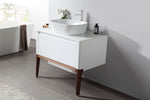 SEBASTIAN 36” GLOSS WHITE DUAL MOUNT MODERN BATHROOM VANITY