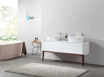 SEBASTIAN 60” GLOSS WHITE DUAL MOUNT MODERN BATHROOM VANITY