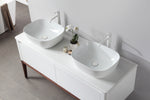 SEBASTIAN 60” GLOSS WHITE DUAL MOUNT MODERN BATHROOM VANITY