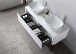 SEBASTIAN 60” GLOSS WHITE DUAL MOUNT MODERN BATHROOM VANITY