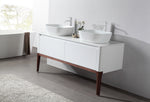 SEBASTIAN 60” GLOSS WHITE DUAL MOUNT MODERN BATHROOM VANITY