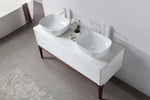 SEBASTIAN 60” GLOSS WHITE DUAL MOUNT MODERN BATHROOM VANITY