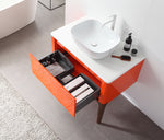 SEBASTIAN 36” RED AMBER DUAL MOUNT MODERN BATHROOM VANITY