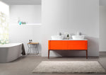 SEBASTIAN 60” RED AMBER DUAL MOUNT MODERN BATHROOM VANITY