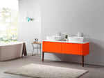 SEBASTIAN 60” RED AMBER DUAL MOUNT MODERN BATHROOM VANITY