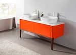 SEBASTIAN 60” RED AMBER DUAL MOUNT MODERN BATHROOM VANITY