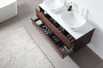 SINTRA 55”  DARK WALNUT OAK WALL MOUNTED MODERN BATHROOM VANITY