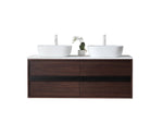 SINTRA 55”  DARK WALNUT OAK WALL MOUNTED MODERN BATHROOM VANITY