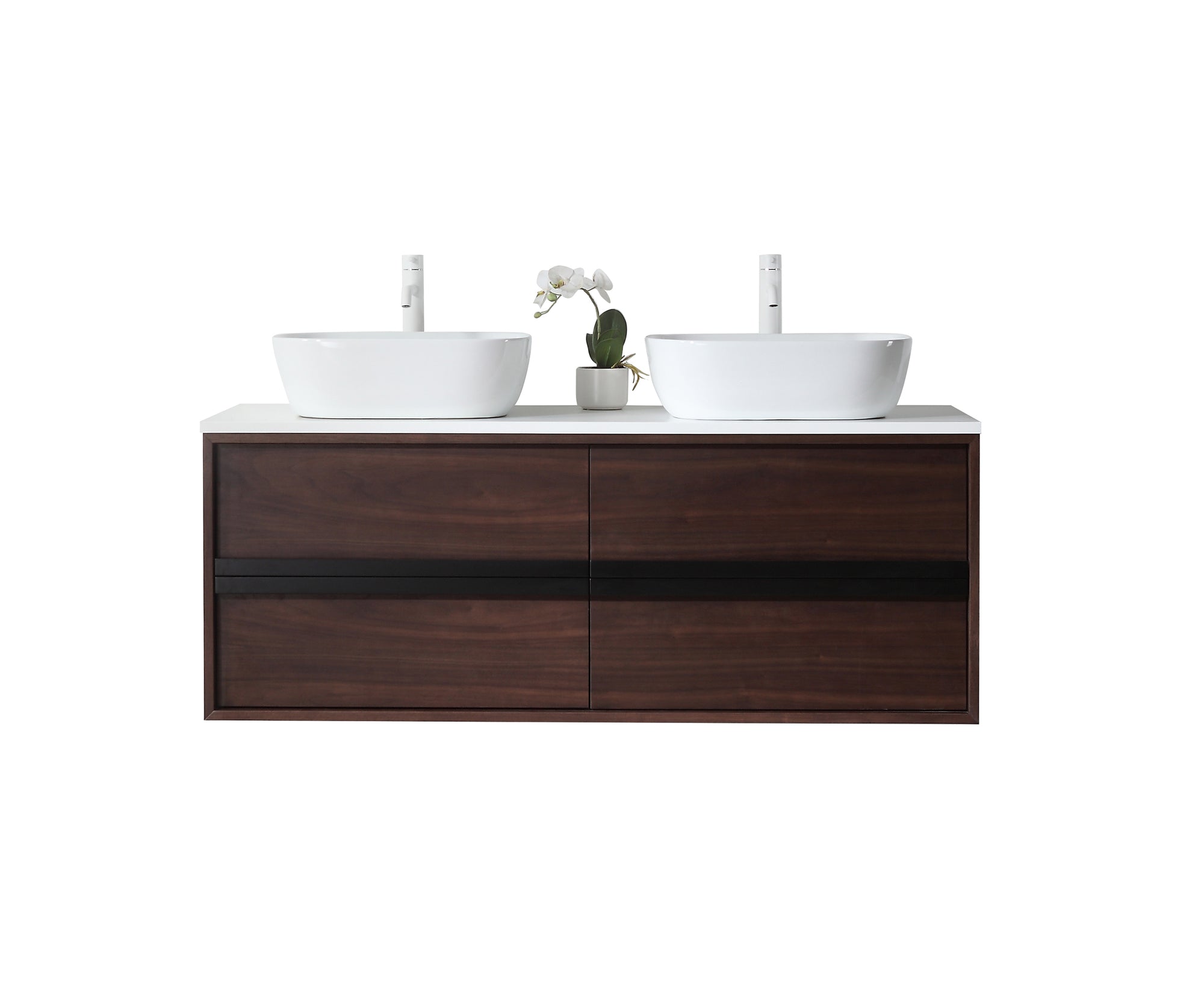 Wall Mount Cabinet Sink With Dark Oak Finish Cabinet Design