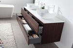 SINTRA 72”  DARK WALNUT OAK WALL MOUNT MODERN BATHROOM VANITY