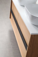 SINTRA 55”  WHITEWASH OAK WALL MOUNTED MODERN BATHROOM VANITY