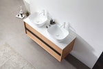 SINTRA 55”  WHITEWASH OAK WALL MOUNTED MODERN BATHROOM VANITY